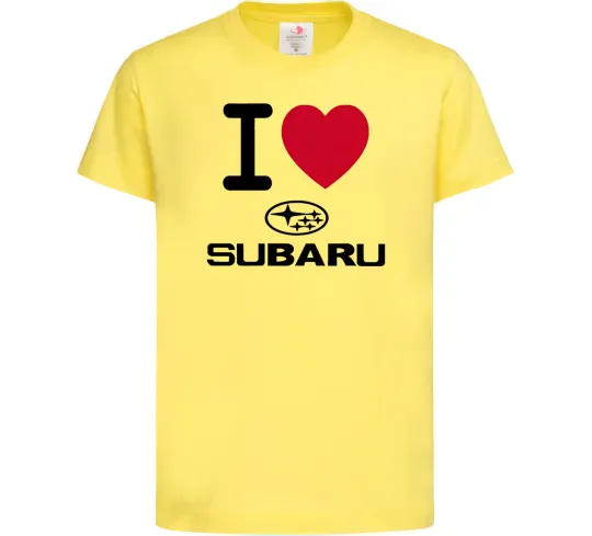 Дитяча футболка I Love Subaru Лимонний фото