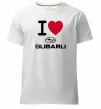 Мужская премиум футболка I Love Subaru Белый фото