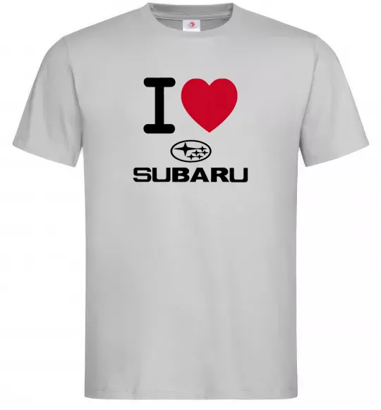 Чоловіча футболка I Love Subaru Сірий фото