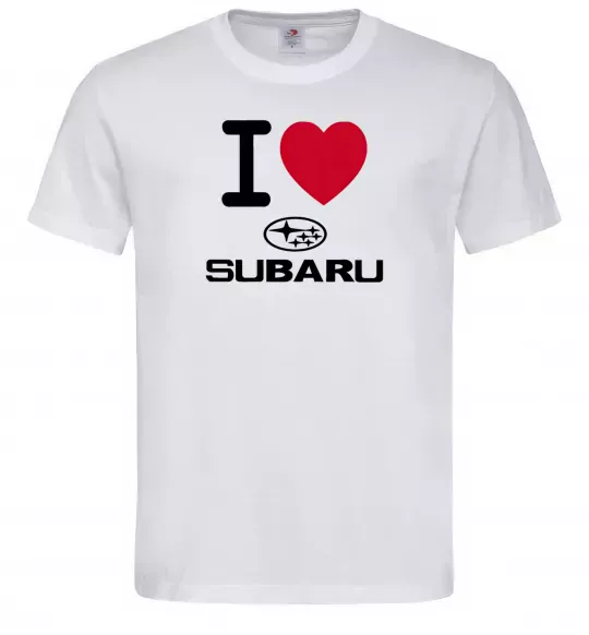 Чоловіча футболка I Love Subaru Білий фото