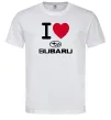 Чоловіча футболка I Love Subaru Білий фото