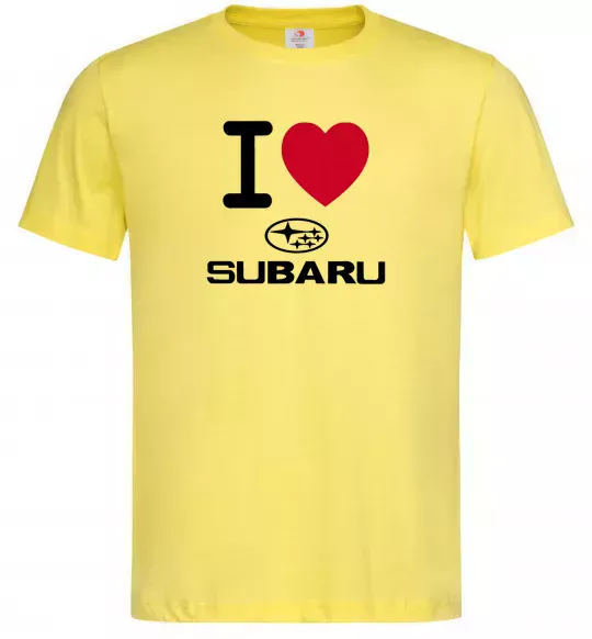 Чоловіча футболка I Love Subaru Лимонний фото