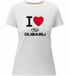 Женская премиум футболка I Love Subaru Белый фото