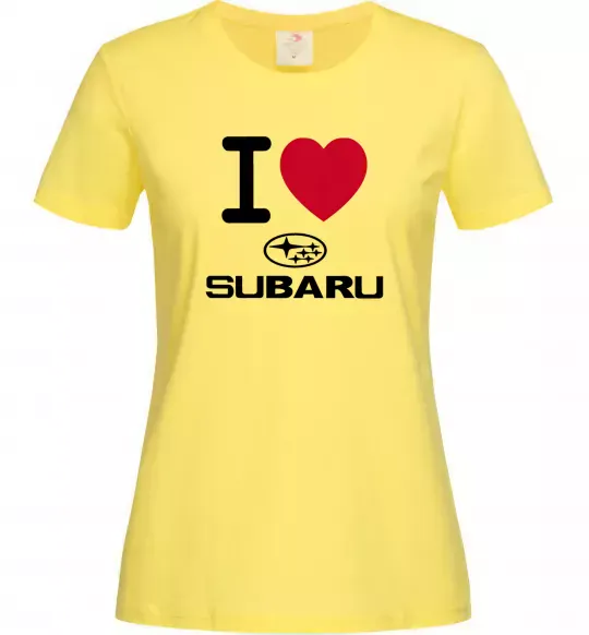 Жіноча футболка I Love Subaru Лимонний фото