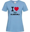 Жіноча футболка I Love Subaru Блакитний фото