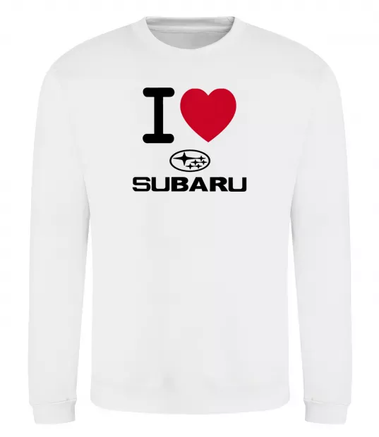 Світшот I Love Subaru Білий фото