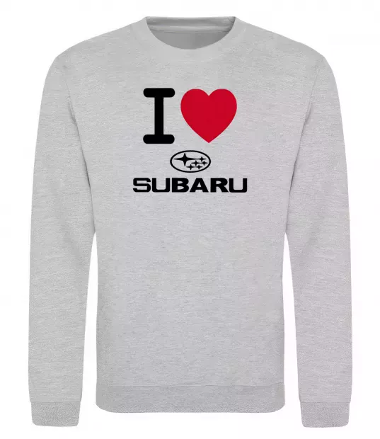 Світшот I Love Subaru Сірий меланж фото