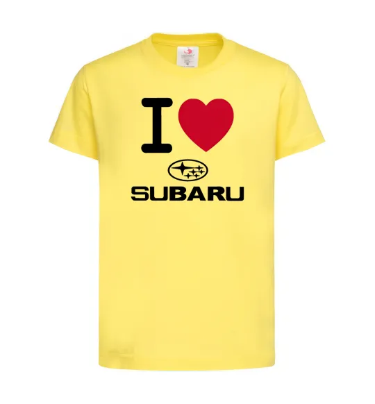Детская футболка I Love Subaru Лимонный фото