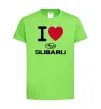 Детская футболка I Love Subaru Лаймовый фото