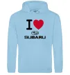 Мужская толстовка (худи) I Love Subaru Голубой фото