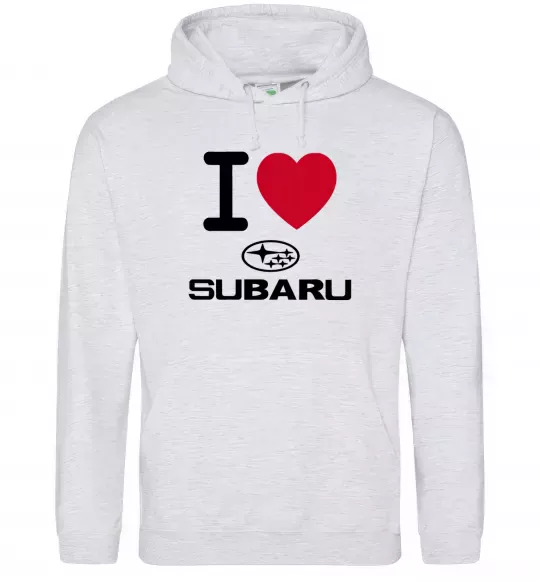 Жіноча толстовка (худі) I Love Subaru Сірий меланж фото