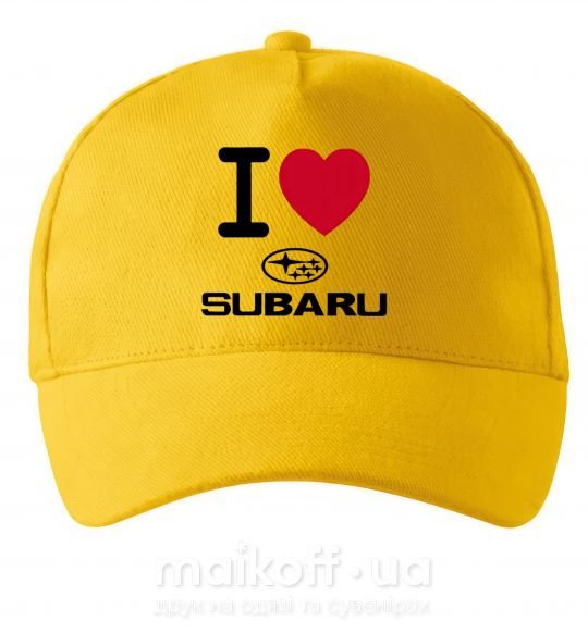 Кепка I Love Subaru Сонячно жовтий фото
