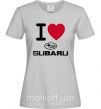Жіноча футболка I Love Subaru Сірий фото