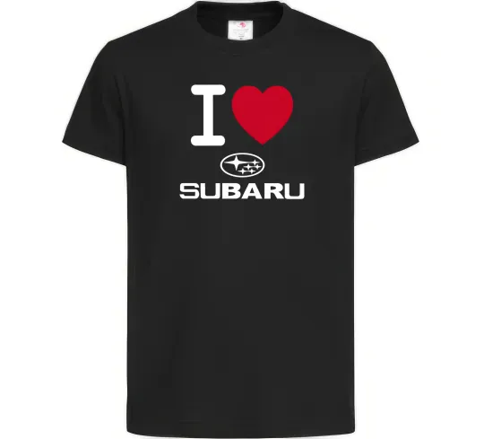 Дитяча футболка I Love Subaru Чорний фото