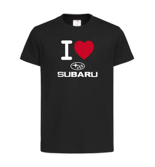 Детская футболка I Love Subaru Черный фото
