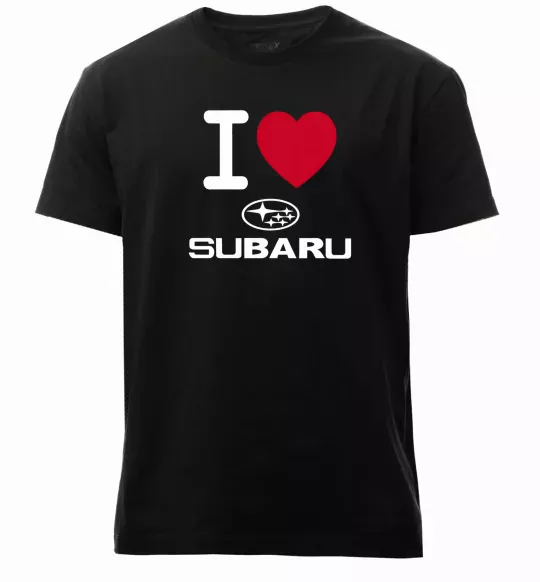 Мужская премиум футболка I Love Subaru Черный фото
