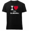 Мужская премиум футболка I Love Subaru Черный фото