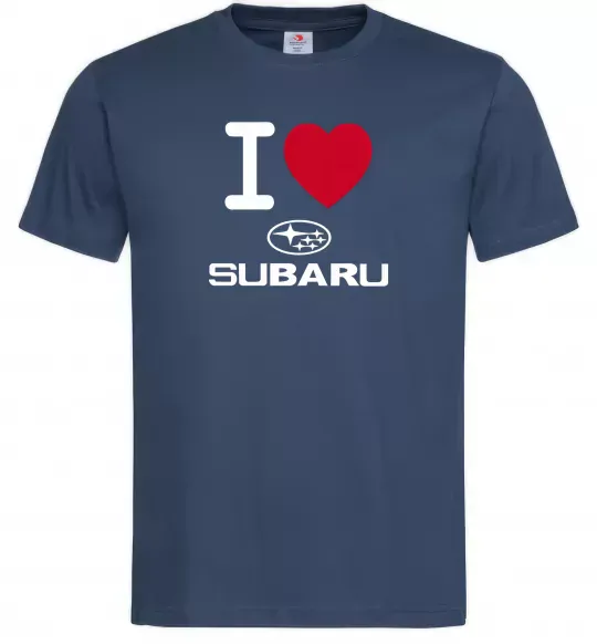 Чоловіча футболка I Love Subaru Темно-синій фото