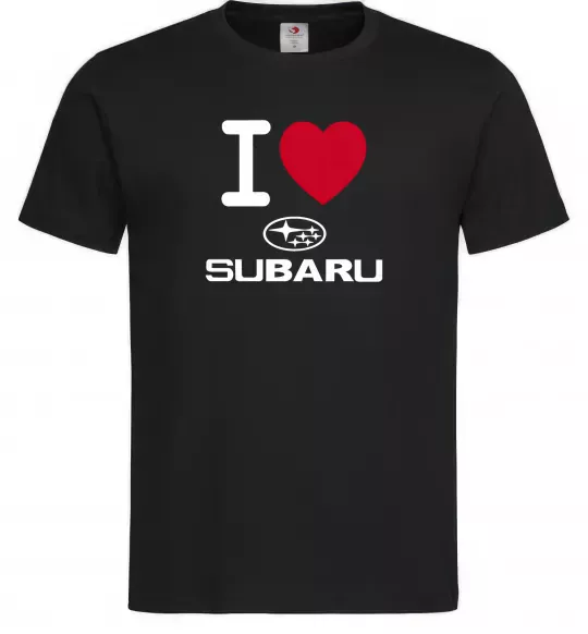 Чоловіча футболка I Love Subaru Чорний фото