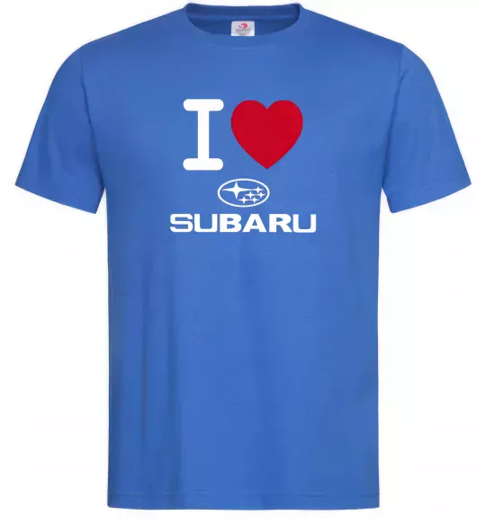 Чоловіча футболка I Love Subaru Яскраво-синій фото