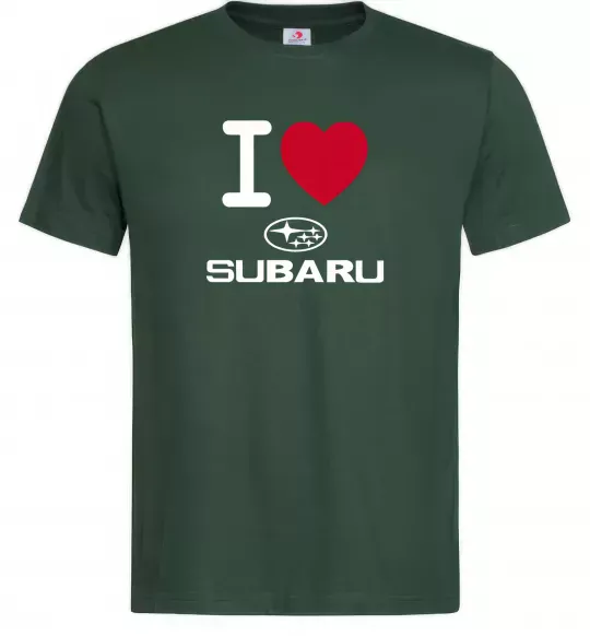 Чоловіча футболка I Love Subaru Темно-зелений фото