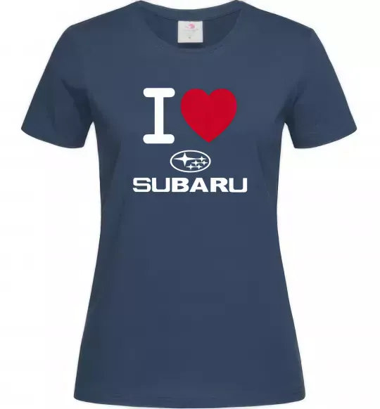 Жіноча футболка I Love Subaru Темно-синій фото