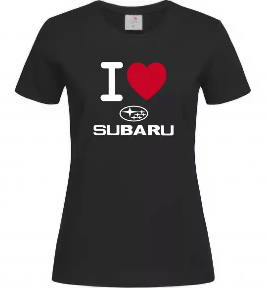 Жіноча футболка I Love Subaru Чорний фото