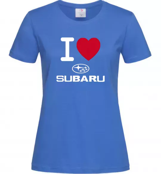 Жіноча футболка I Love Subaru Яскраво-синій фото