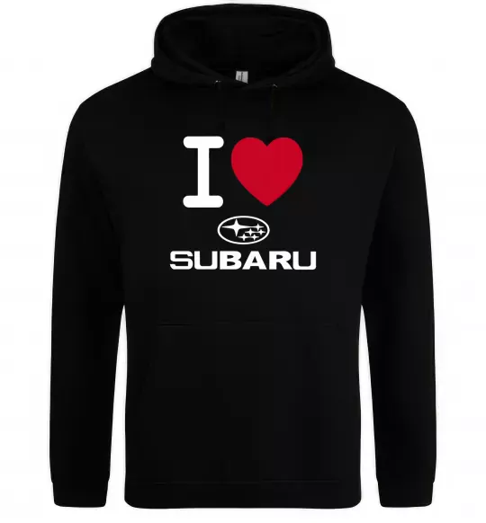 Жіноча толстовка (худі) I Love Subaru Чорний фото