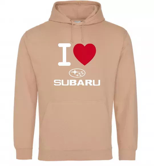 Жіноча толстовка (худі) I Love Subaru Пісочний фото