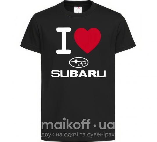 Дитяча футболка I Love Subaru Чорний фото
