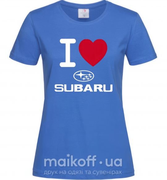 Женская футболка I Love Subaru Ярко-синий фото