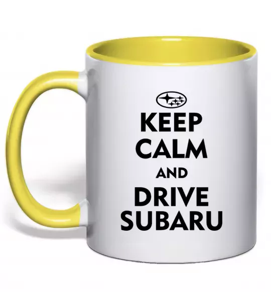 Чашка с цветной ручкой Drive Subaru Солнечно желтый фото