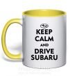 Чашка с цветной ручкой Drive Subaru Солнечно желтый фото