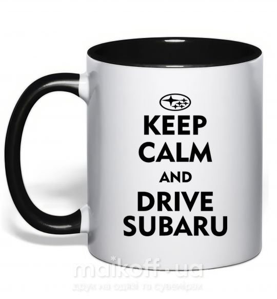 Чашка з кольоровою ручкою Drive Subaru Чорний фото