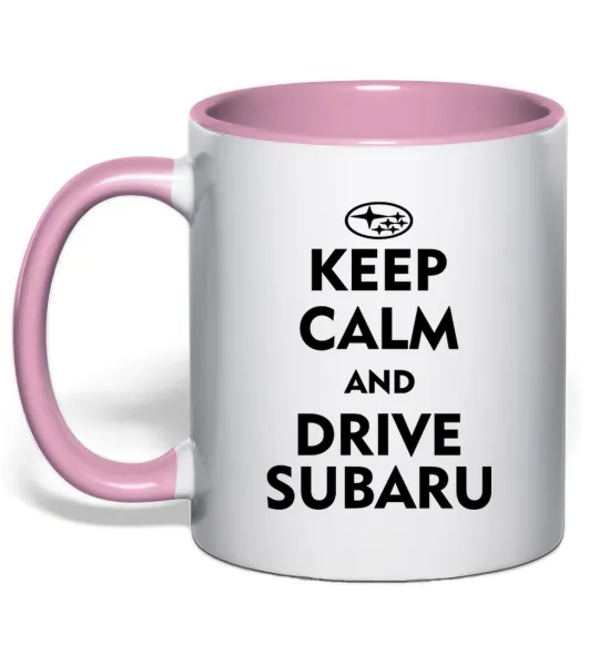 Чашка с цветной ручкой Drive Subaru Нежно розовый фото