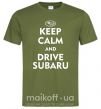 Чоловіча футболка Drive Subaru Оливковий фото