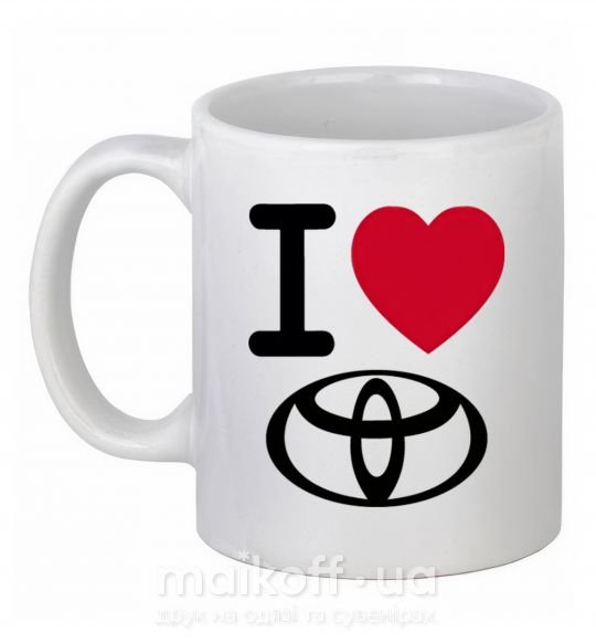Чашка керамическая I Love Toyota Белый фото