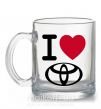 Чашка скляна I Love Toyota Прозорий фото