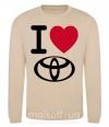 Світшот I Love Toyota Пісочний фото
