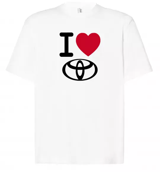 Футболка Оверсайз I Love Toyota Білий фото