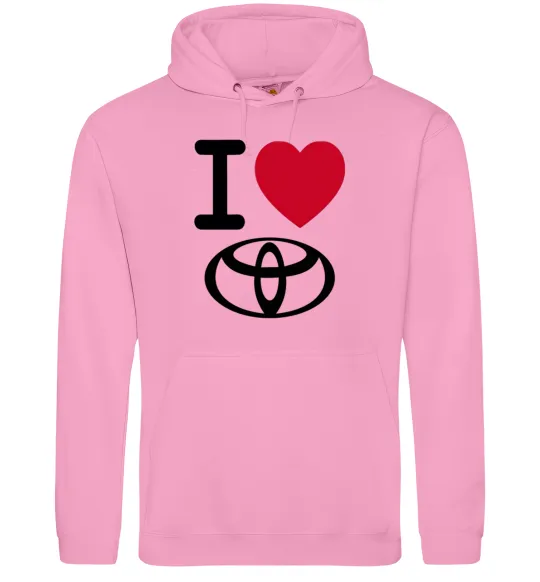 Мужская толстовка (худи) I Love Toyota Розовый фото