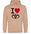 Мужская толстовка (худи) I Love Toyota Песочный фото