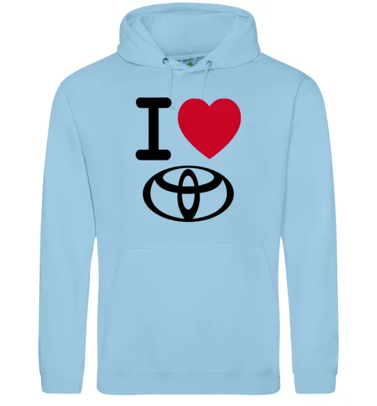 Женская толстовка (худи) I Love Toyota Голубой фото