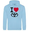 Женская толстовка (худи) I Love Toyota Голубой Женская толстовка (худи) I Love Toyota Голубой фото