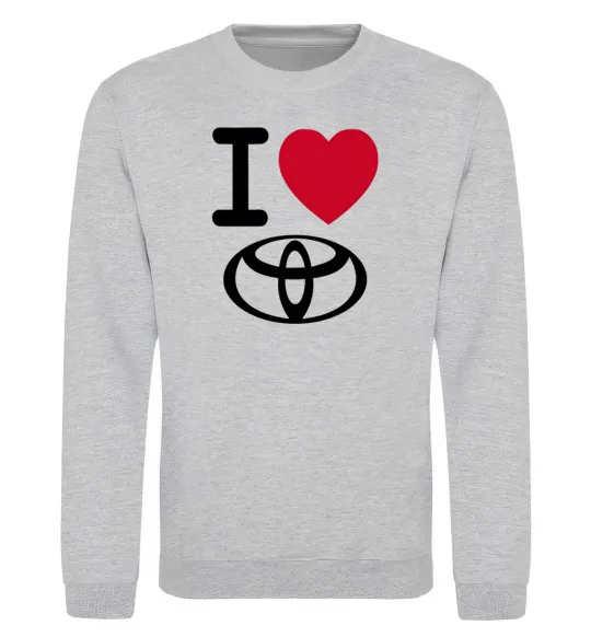 Свитшот I Love Toyota Серый меланж фото