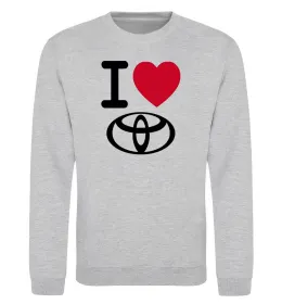 Світшот I Love Toyota Сірий меланж фото