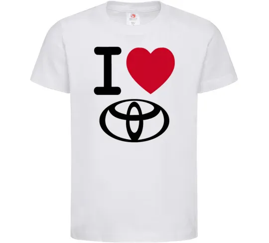 Детская футболка I Love Toyota Белый фото