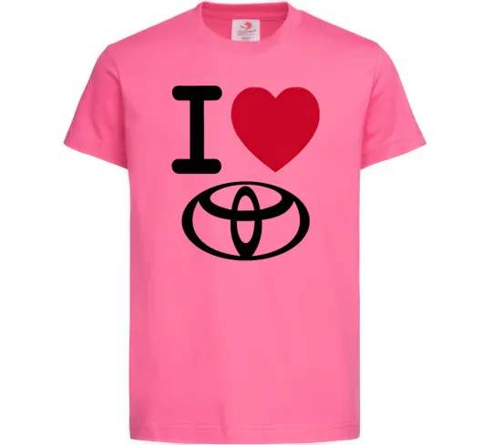 Детская футболка I Love Toyota Ярко-розовый фото