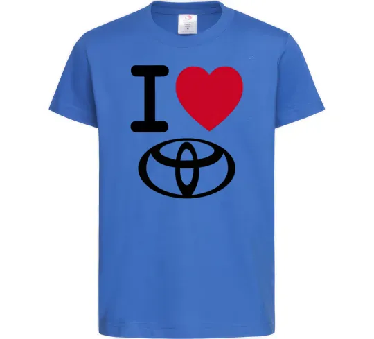 Детская футболка I Love Toyota Ярко-синий фото